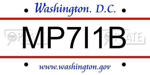 MP7I1B District Of Columbia License Plate