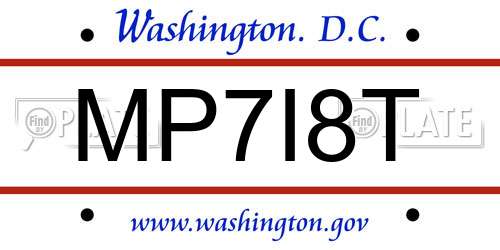 MP7I8T District Of Columbia License Plate