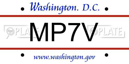 MP7V District Of Columbia License Plate