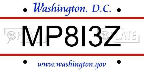 MP8I3Z District Of Columbia License Plate