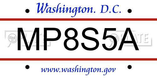 MP8S5A District Of Columbia License Plate
