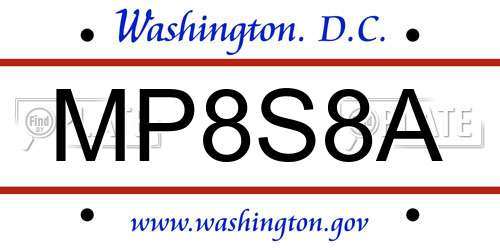MP8S8A District Of Columbia License Plate