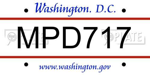 MPD717 District Of Columbia License Plate