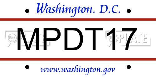MPDT17 District Of Columbia License Plate