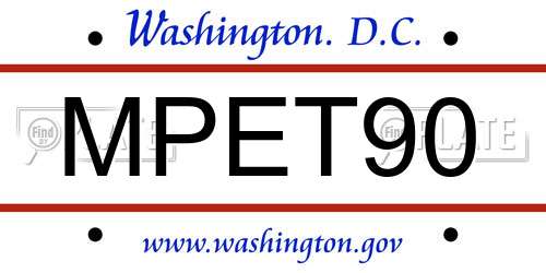 MPET90 District Of Columbia License Plate