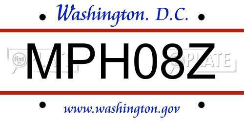 MPH08Z District Of Columbia License Plate