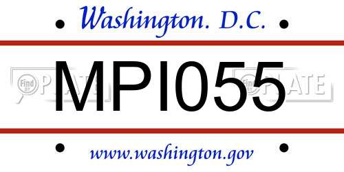 MPI055 District Of Columbia License Plate