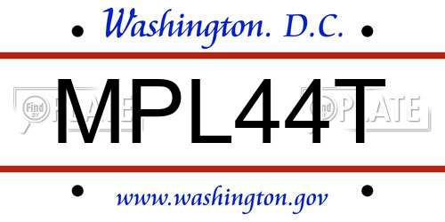 MPL44T District Of Columbia License Plate