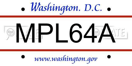 MPL64A District Of Columbia License Plate