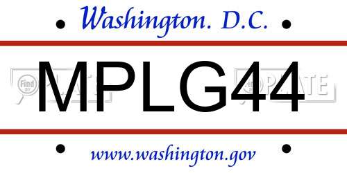 MPLG44 District Of Columbia License Plate
