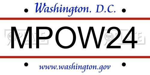 MPOW24 District Of Columbia License Plate