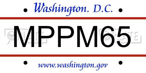 MPPM65 District Of Columbia License Plate