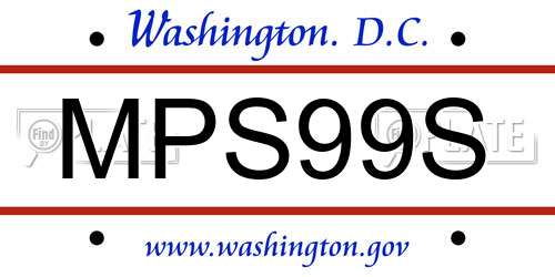 MPS99S District Of Columbia License Plate