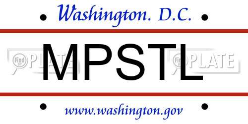 MPSTL District Of Columbia License Plate