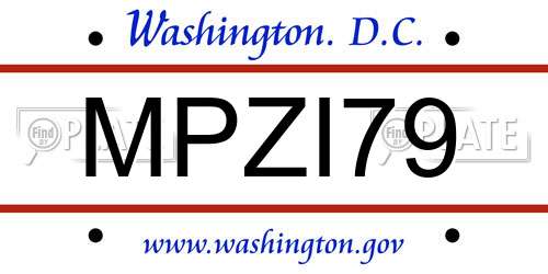 MPZI79 District Of Columbia License Plate