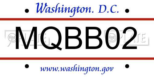 MQBB02 District Of Columbia License Plate