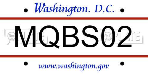 MQBS02 District Of Columbia License Plate