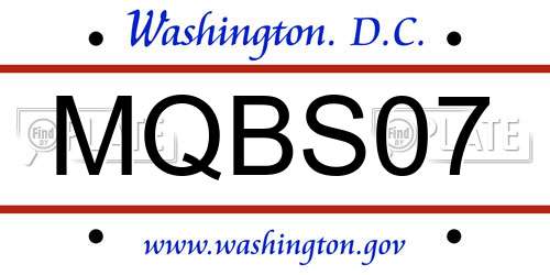 MQBS07 District Of Columbia License Plate