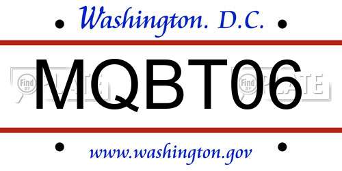 MQBT06 District Of Columbia License Plate