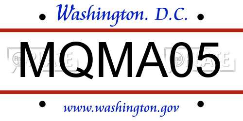 MQMA05 District Of Columbia License Plate