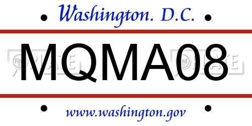 MQMA08 District Of Columbia License Plate