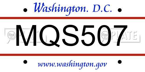 MQS507 District Of Columbia License Plate