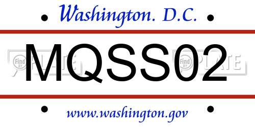 MQSS02 District Of Columbia License Plate