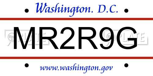 MR2R9G District Of Columbia License Plate