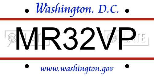 MR32VP District Of Columbia License Plate