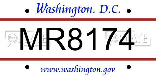 MR8174 District Of Columbia License Plate