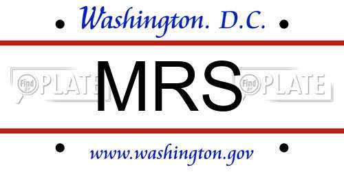 MRS District Of Columbia License Plate