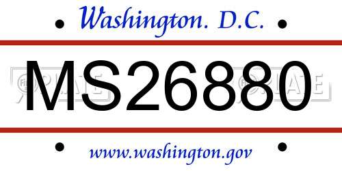 MS26880 District Of Columbia License Plate
