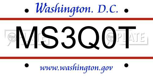 MS3Q0T District Of Columbia License Plate