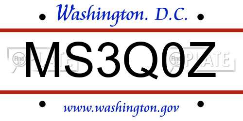 MS3Q0Z District Of Columbia License Plate