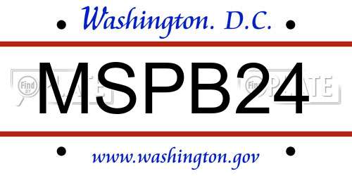 MSPB24 District Of Columbia License Plate