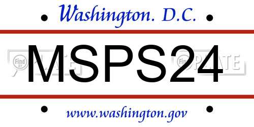 MSPS24 District Of Columbia License Plate