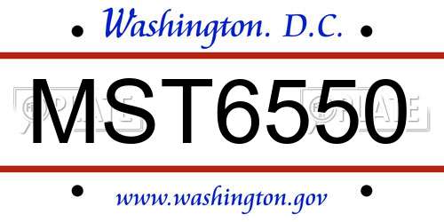 MST6550 District Of Columbia License Plate