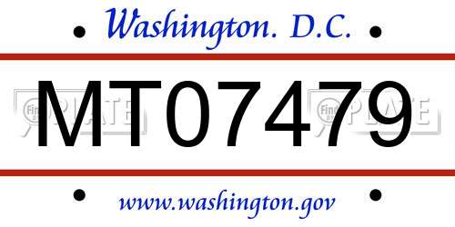MT07479 District Of Columbia License Plate