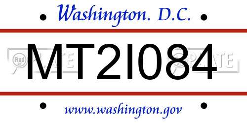 MT2I084 District Of Columbia License Plate
