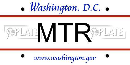 MTR District Of Columbia License Plate