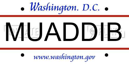 MUADDIB District Of Columbia License Plate