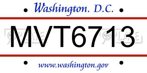 MVT6713 District Of Columbia License Plate