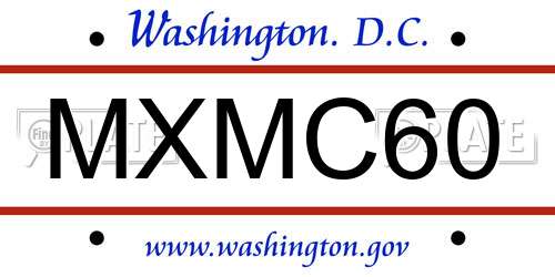 MXMC60 District Of Columbia License Plate