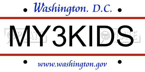 MY3KIDS District Of Columbia License Plate