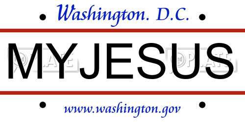 MYJESUS District Of Columbia License Plate