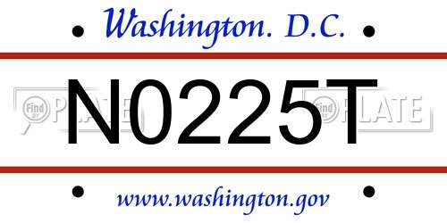 N0225T District Of Columbia License Plate