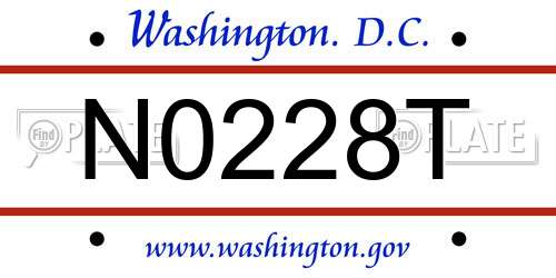 N0228T District Of Columbia License Plate