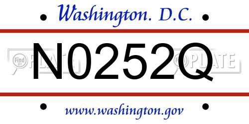 N0252Q District Of Columbia License Plate
