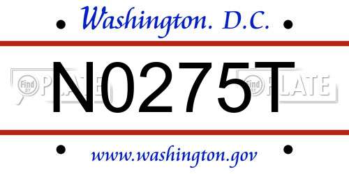 N0275T District Of Columbia License Plate