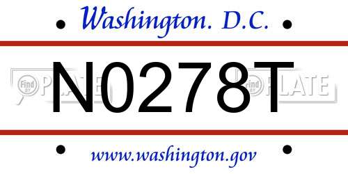 N0278T District Of Columbia License Plate
